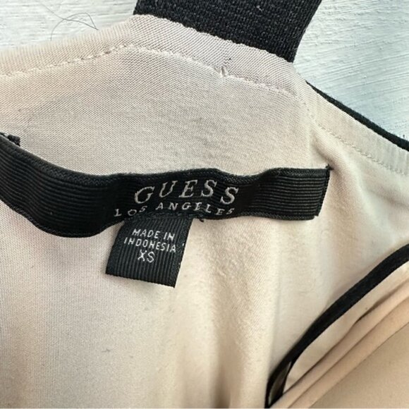 Guess Lace Paneled Bustier Crochet Peplum Sleeveless Top XS black - Picture 5 of 8